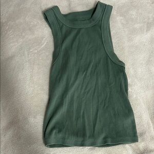 Old Navy Green Ribbed Fitted Tank Top